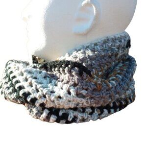 Men's Handmade Hipster Infinity Scarf Cowl Camo Eagle Black Brown Chemo OS